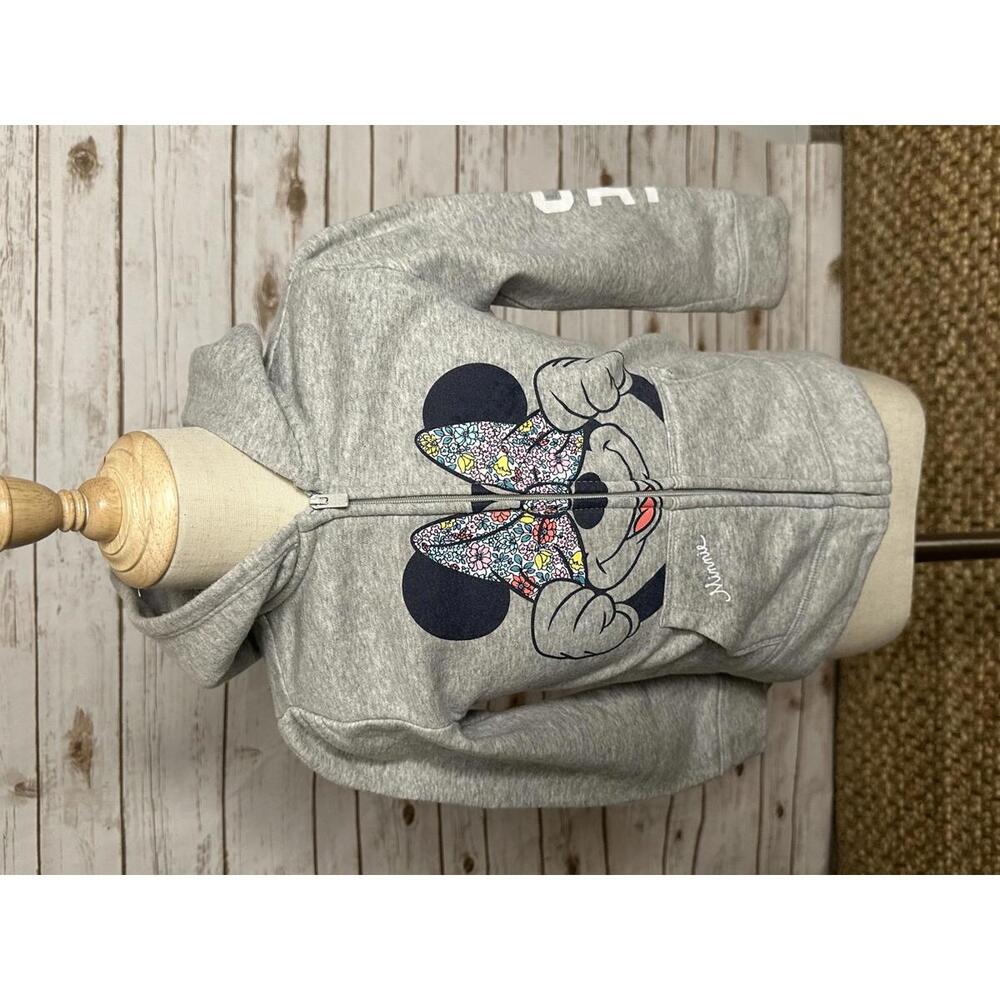 baby GAP x Disney Minnie Mouse grey zip full zip sweatshirt/hoodie Size 5 Years - Picture 7 of 7